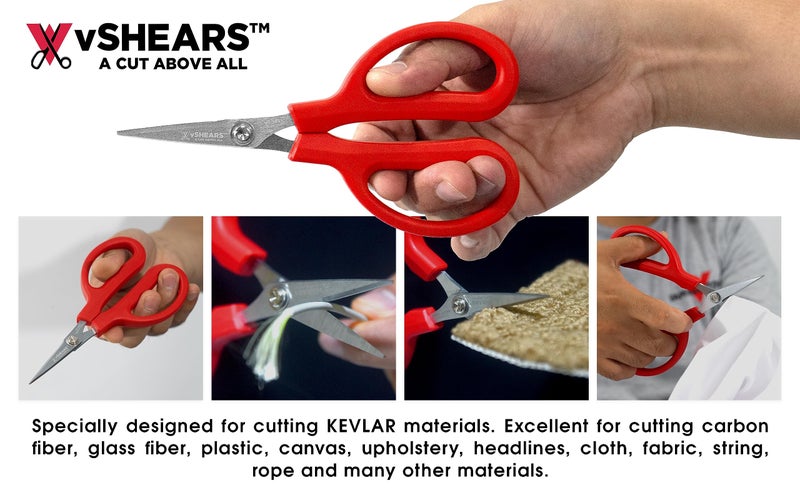 VAMPLIERS 6 1/4" Fiber Optic Kevlar Scissors Industrial Grade Carbon Steel Shears - Cuts Kevlar, Dyneema, Spectra, Vectran, Dacron, Nomex, Technora, Innegra, Carbon Fiber, Fiberglass - Image 2